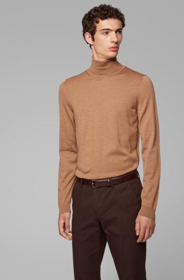 Sweter BOSS Turtleneck Beżowe Męskie (Pl21103)